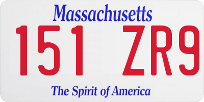MA license plate 151ZR9