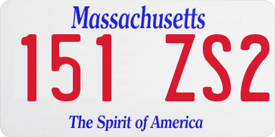 MA license plate 151ZS2