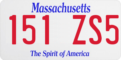 MA license plate 151ZS5