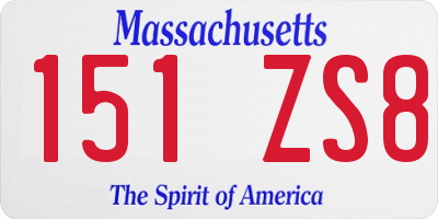 MA license plate 151ZS8
