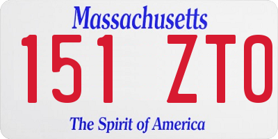 MA license plate 151ZT0