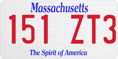MA license plate 151ZT3
