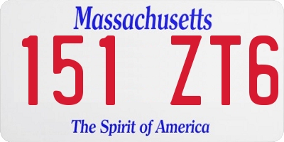 MA license plate 151ZT6