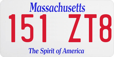 MA license plate 151ZT8