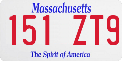 MA license plate 151ZT9