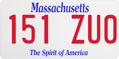 MA license plate 151ZU0