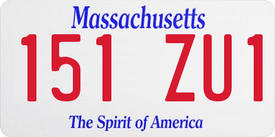 MA license plate 151ZU1