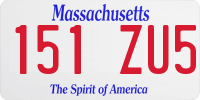 MA license plate 151ZU5
