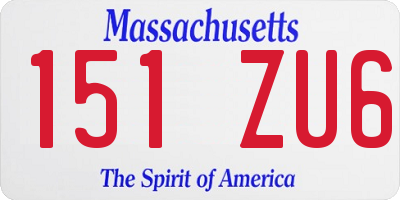 MA license plate 151ZU6
