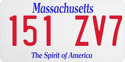 MA license plate 151ZV7