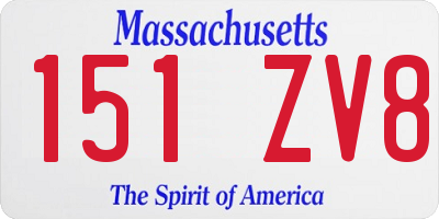 MA license plate 151ZV8