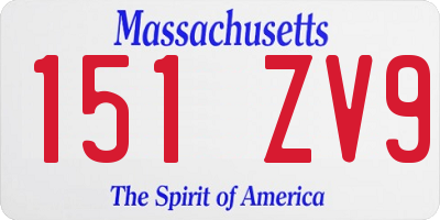 MA license plate 151ZV9