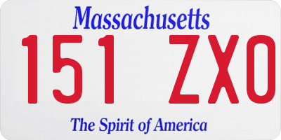 MA license plate 151ZX0