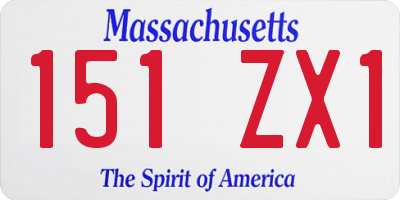 MA license plate 151ZX1