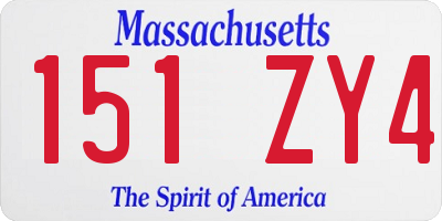 MA license plate 151ZY4