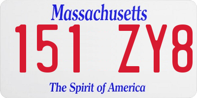 MA license plate 151ZY8