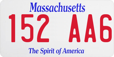 MA license plate 152AA6