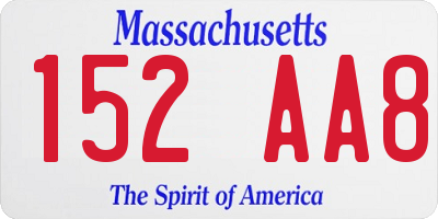 MA license plate 152AA8