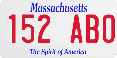 MA license plate 152AB0