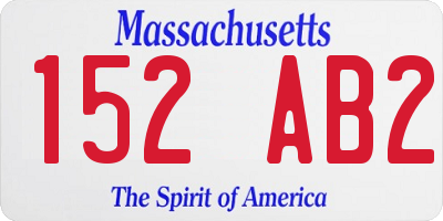 MA license plate 152AB2