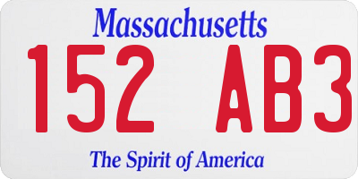 MA license plate 152AB3