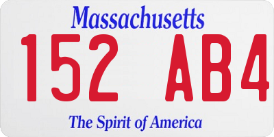 MA license plate 152AB4