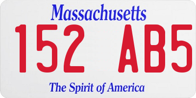 MA license plate 152AB5
