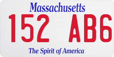 MA license plate 152AB6