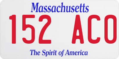 MA license plate 152AC0