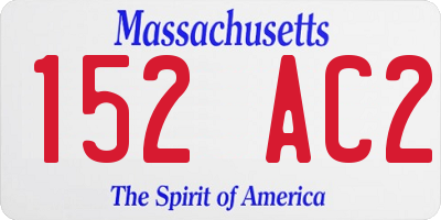 MA license plate 152AC2