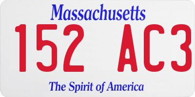 MA license plate 152AC3