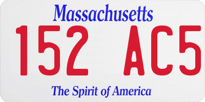 MA license plate 152AC5