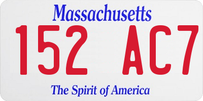 MA license plate 152AC7