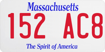MA license plate 152AC8
