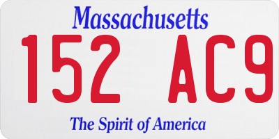 MA license plate 152AC9
