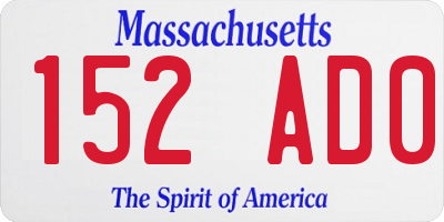 MA license plate 152AD0