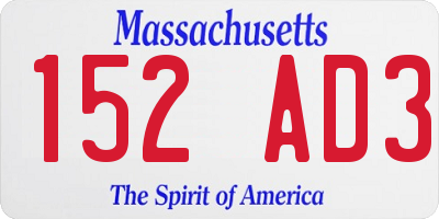 MA license plate 152AD3