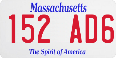 MA license plate 152AD6