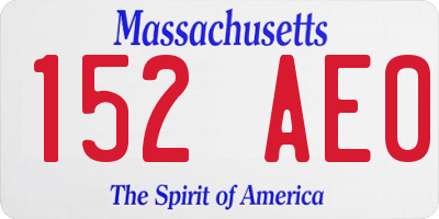 MA license plate 152AE0