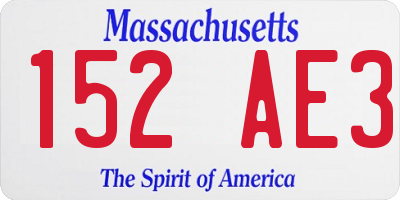 MA license plate 152AE3