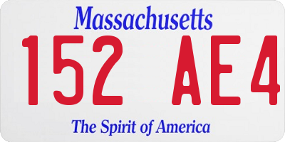 MA license plate 152AE4