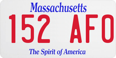 MA license plate 152AF0