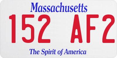 MA license plate 152AF2
