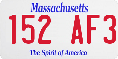 MA license plate 152AF3