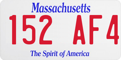 MA license plate 152AF4