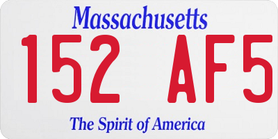MA license plate 152AF5