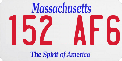 MA license plate 152AF6