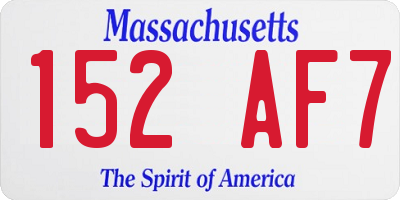 MA license plate 152AF7