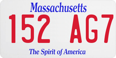 MA license plate 152AG7
