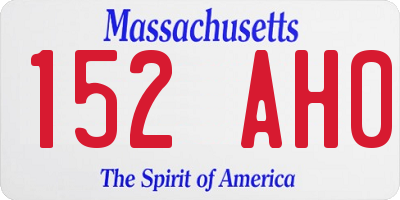 MA license plate 152AH0
